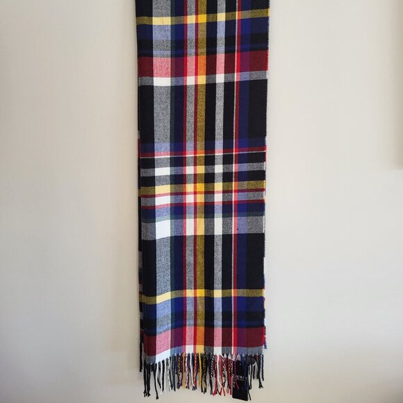 Ralph Lauren Plaid Fringe Scarf - Picture 1 of 6